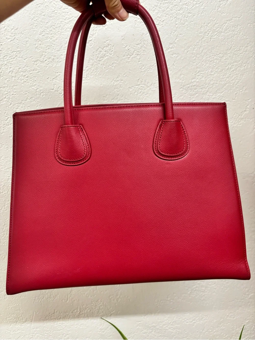 Moncrief London Brooke cherry Red Leather Tote